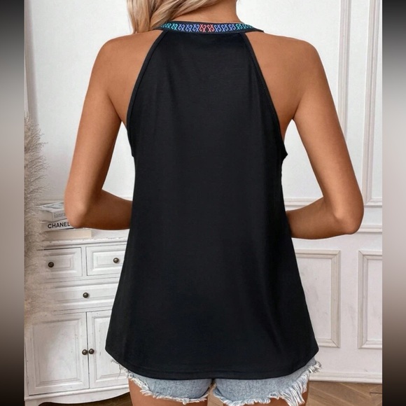 Boho Floral Paisley Print Halter Top Blouse Shirt - Picture 2 of 5